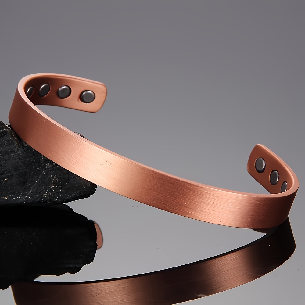 Unisex Adjustable Copper Magnetic Bracelet, Minimalist Design Gift